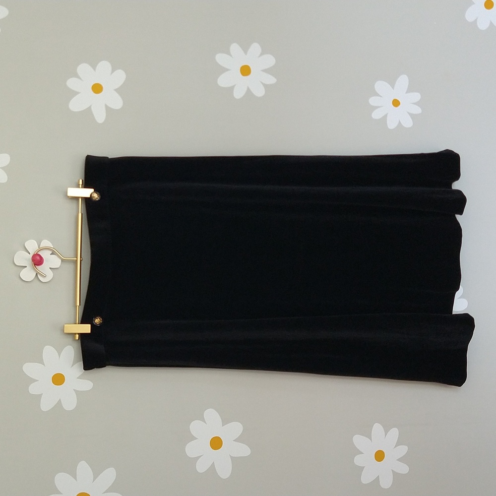 NWT Yamamoto P. Mauriat Paris Black Velvet Midi Gold Buttons Skirt